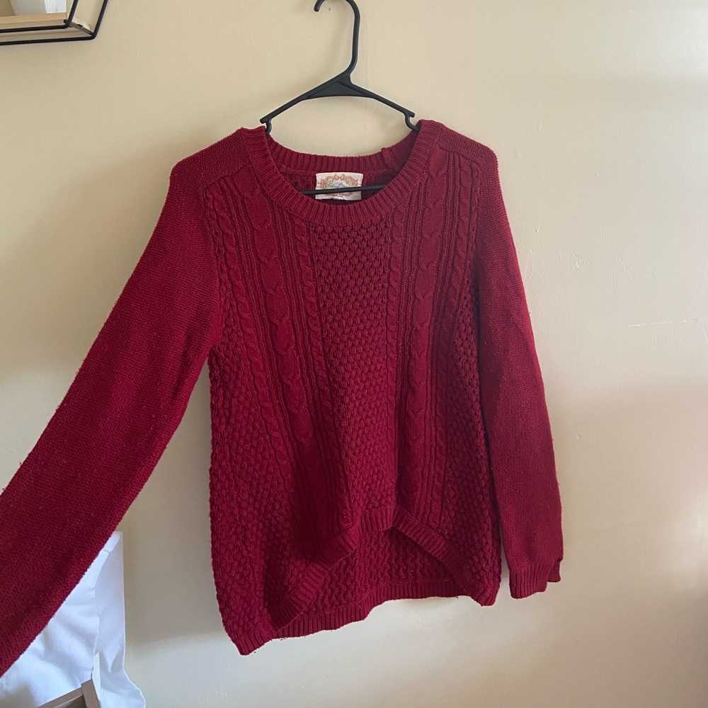 Red cardigan